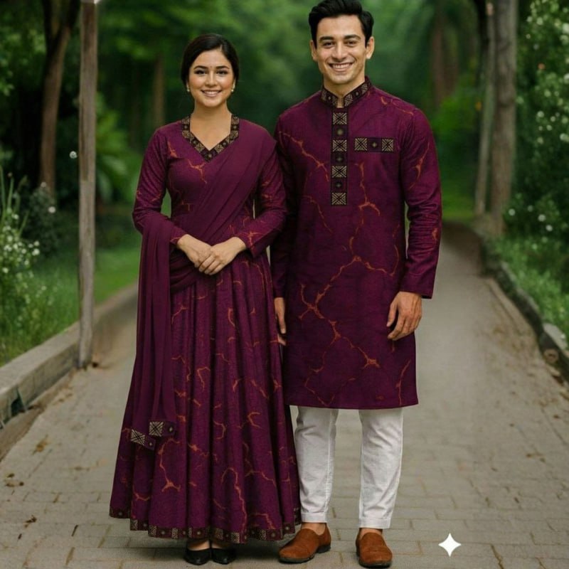 Couple Panjabi Three Piece Combo - Image 3